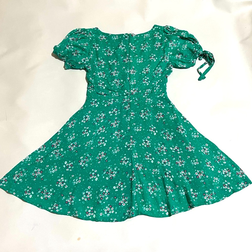 LULUS Camellia Curtsies Green Floral Print Skater Dress - Size S - Picture 7 of 15